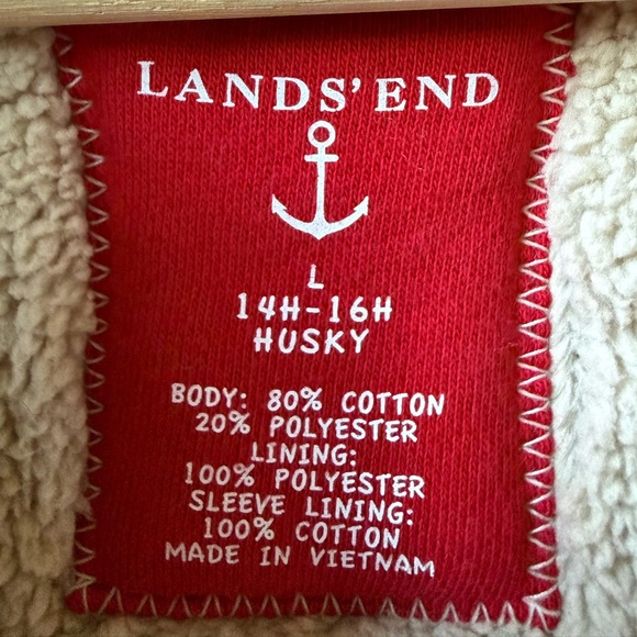 Lands' End  Red Kids Hoodie - Picture 3 of 8